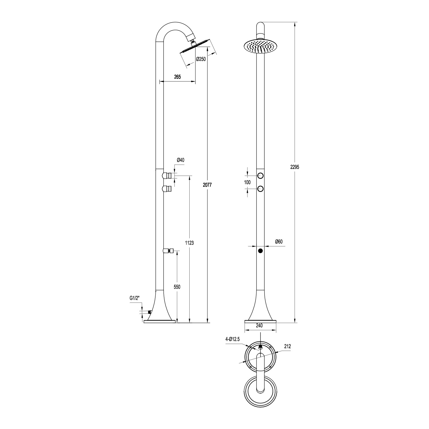 DOCCIA-INOX-LUNA-DOPPIO-TMP-ORO-ROSA DOCCIA-INOX-LUNA-DOPPIO-TMP-ORO-ROSA - immagine 5