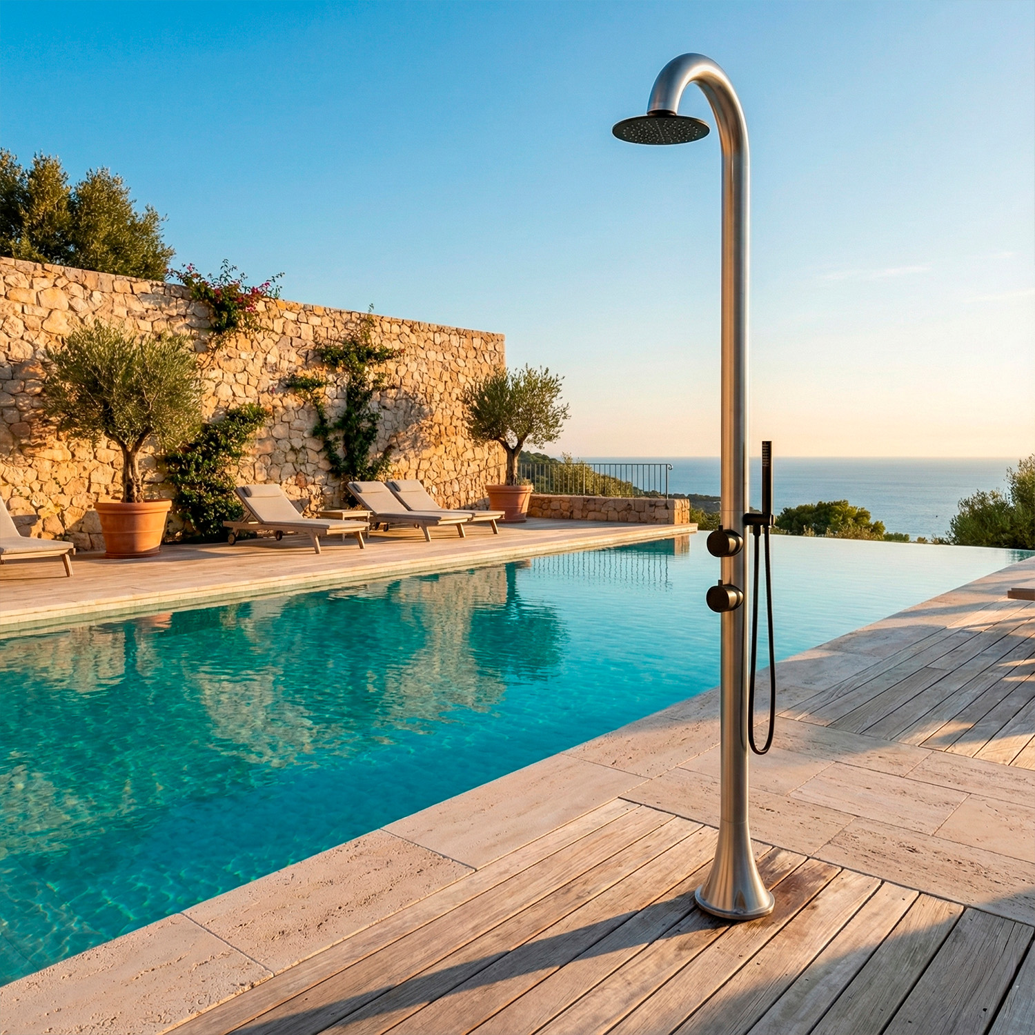 DOCCIA-LUNA-DUO-INOX-NERA-ambientata DOCCIA-LUNA-DUO-INOX-NERA