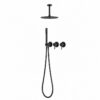 KIT DOCCIA SOFFITTO CORTO 30 NERO 2 100x100