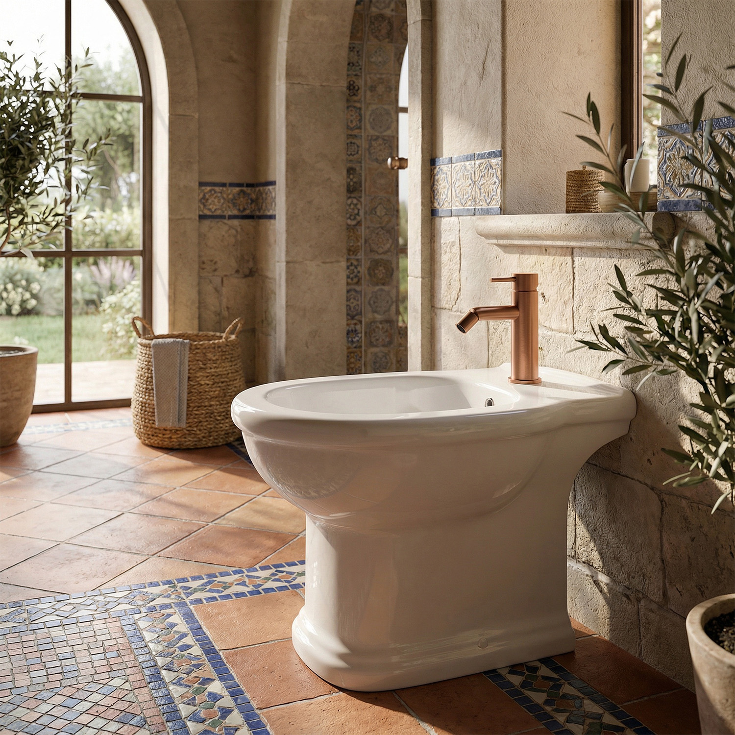 RUBINETTO-BIDET-LEVANTE-ORO-ROSA-ambientata RUBINETTO-BIDET-LEVANTE-ORO-ROSA